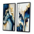 thumbnail image 3 of Designart "Golden and Azure Geode Marble II" Abstract Marble Framed Wall Art Set Of 2 - Blue Abstract Framed Canvas Set For Living Room Decor, 3 of 6