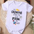 thumbnail image 1 of Baby Girls Cute Casual Romper With "My Grandma Loves Me To The Moon" Print For Summer Pregnancy Gift, 1 of 5