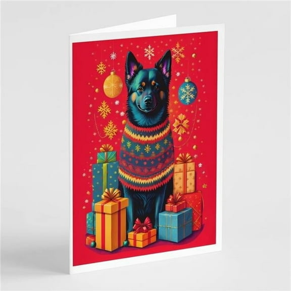 Schipperke Holiday Christmas Greeting Cards Pack of 8 7 in x 5 in