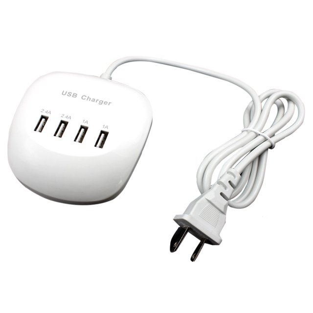 Hub Portable 4 Ports Chargeur Rapide USB Multi-Port pour Téléphone Intelligent Tablette Chargeur Mural Rapide (Prise US)