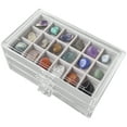 thumbnail image 3 of Rock Display Case 3 Drawers Rock Collection Box 54 Grids Rock Collection Display Case Clear Crystals Display Case Durable Gemstone Display Case Rock Storage Case for Kids Rocks 9.33×6.1×4.25 in, 3 of 10