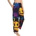 thumbnail image 2 of Uemuo Playful Ghosts Night Sky Pattern Women's Wide Leg Palazzo Lounge Pants with Pockets Light Weight Loose Comfy Casual Pajama Pants-X-Large, 2 of 9