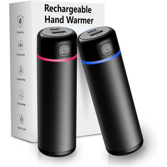 Hand Warmers Rechargeable 5000mAh X 2 Pack, Reusable Electric Portable Pocket Heater, Therapy Great for Raynauds, Golf, Outdoor Camping, Hunting, Hiking Equipment, The Best Winter Gift for Men Women