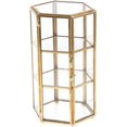 thumbnail image 3 of HUGFEGWE Clear Jewelry Trinket Ornate Earring Box Organizer Decorative Box Storage (Gold, Back), Copper U2537-17169, 3 of 8
