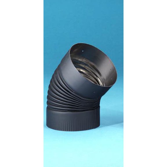 Heat-Fab 2611B 6 in. Non-Adjustable Black Elbow - 22 Gauge