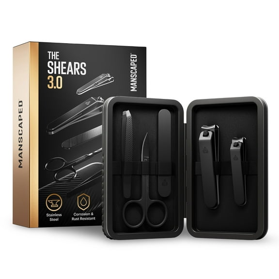 MANSCAPED® Shears 3.0, 5-Piece Precision Mens Nail Grooming Travel Kit