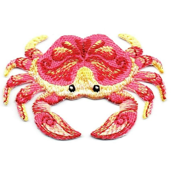 Red Crab - Tropical - Crustaceans - Ocean Animals - Iron on Applique - Embroidered Patch