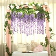 thumbnail image 2 of BalsaCircle 5 Bushes 44" Purple Hanging Artificial Wisteria Flowers Vine Garland, 2 of 6
