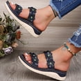 thumbnail image 4 of Vedolay Sandals for Women Casual Wedge Sandals for Women Summer Comfortable Walking Ankle Strap Buckle Shoes,Brown 7, 4 of 5