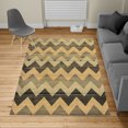 thumbnail image 2 of Chevron Turkish Area Rug, Zig Zag Lines Pattern on Wooden Looking Background Rustic Home Print, Soft Carpet for Living Room Decor with Distressed Look, 4' X 5.7', Pale Camel, by Ambesonne, 2 of 4