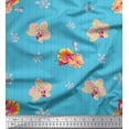 thumbnail image 1 of Soimoi Modal Satin Fabric Stripe,Wildflower & Orchids Floral Print Sewing Fabric Yard 42 Inch Wide, 1 of 1