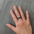 thumbnail image 5 of Purple Stripe Silicone Ring for Men and Women 8mm Bandwidth, 5 of 8