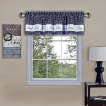 Traditonal Elegance Live, Love, Laugh Window Curtain Valance - 58x14 - Navy