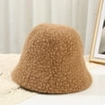 thumbnail image 6 of CoCopeaunts Bucket Hat Foldable Adjustable Wool Bucket Cap Warm Fisherman Caps for Women Teens Girls Solid Color Daily All-Match, 6 of 8