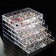 thumbnail image 3 of Organizador de caja de almacenamiento, soporte de caja de almacenamiento de joyería acrílica, 5 cajones, soporte para presentación de joyería transparente con 120 compartimentos pequeños, 3 of 5