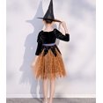 thumbnail image 5 of Disfraz de bruja para niña, disfraz de actuación, vestido de princesa cosplay de bruja para niños de Halloween (adecuado para una altura de 130-145 cm) Sincero Electrónica, 5 of 5