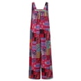 thumbnail image 5 of Women Floral Print Jumpsuit Loose Bib Overalls Casual Baggy Bib Pants Boho Wide Leg Suspender Pants with Pockets, 5 of 6