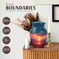 thumbnail image 3 of JAGASY Beach Handmade Urn for Sister, Blue Small Urns for Human Ashes Keepsake, Ocean Sunset Orange Clouds Decorative Urns for Siblings, Yellow Memorial Urn for Brother, (3 Inch), 3 of 7