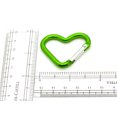 thumbnail image 2 of Pack 100 Heart Shaped Aluminum Alloy Keychain Clip Carabiner Hook Key Holder - Green color, 2 of 5