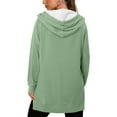 thumbnail image 5 of Busydd Womens Hoodies Fashion Solid Color Long Sleeve Tops for Women Casual Comfy Slit Hoodies for Women with Pocket and Drawstring L, 5 of 7