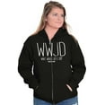 thumbnail image 4 of WWJD What Would Jesus Do Zip Up Hoodie Men's Women's Brisco Brands M, 4 of 6