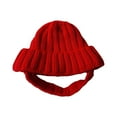 thumbnail image 2 of WD-Forest Red Knit Dog Beanie with Ear Flaps – Warm Winter Hat Cute Knitted Cat Snood Wrap for Pets Cozy Pet Hat for Cold Weather Machine Washable, 2 of 9