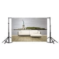 thumbnail image 3 of ABPHOTO 7x5ft Photography Backdrop Statue of Liberty New York City Green Trees River Interior Wallpaper White Sofa Brick Wood Floor Photo Background Backdrops, 3 of 4