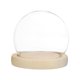 thumbnail image 1 of Cúpula de Vidrio Cloche Uxcell, Tarro Esférico D3.9In con Base de Madera para DIY Globos de Nieve/Pequeñas Plantas/Flores/Velas/Modelos/Souvenirs, Caja de Exhibición de Vidrio [Madera], 1 of 1