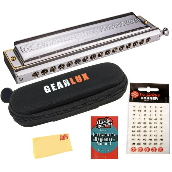 Hohner 64 Chromonica Harmonica - Key of C w/ Zip Pouch
