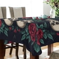 thumbnail image 5 of WOBOGO Skull Red Rose Darkpattern Square Tablecloth 54×54in Polyester Fabric Tablecloth Washable Dust Resistant Wrinkle Resistant, 5 of 9