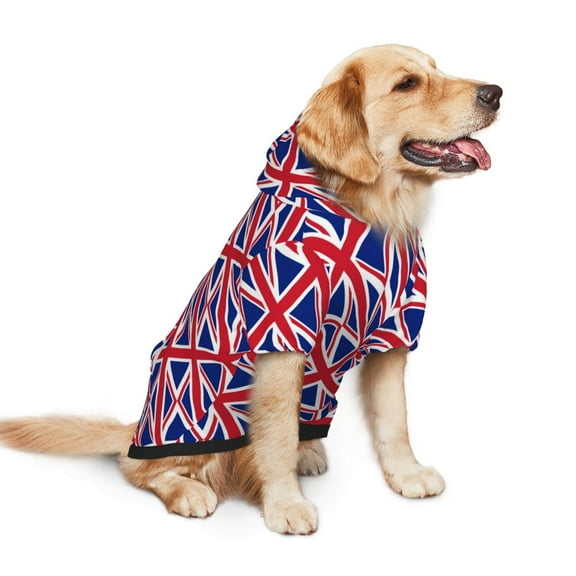 Union Jack All Uk Flag Dog Hoodie Colorful Pullover Sweatshirts Small