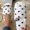 thumbnail image 4 of Zapatillas de algodón con punta abierta cruzada y lunares para mujer, pantuflas de suela blanda silenciosas antideslizantes con apertura para el hogar para interiores, 4 of 4