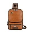 thumbnail image 1 of Bandolera Xtellar De Cuero De Los Hombres Bolso De Hombro Color Marron, 1 of 5