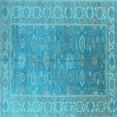 thumbnail image 1 of Ahgly Company Indoor Square Oriental Light Blue Traditional Area Rugs, 4' Square, 1 of 4