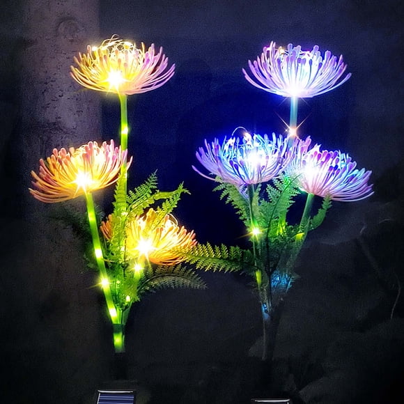 Dvkptbk Lampe Solaire Lumières Solaires en Forme de Fleur pour l'Extérieur, Fleurs Solaires Lumières Décoratives de Jardin Lumières à Piquet DEL Allumage/extinction Automatiques Luminosité jusqu'à 8 H Éclairage et Plafond