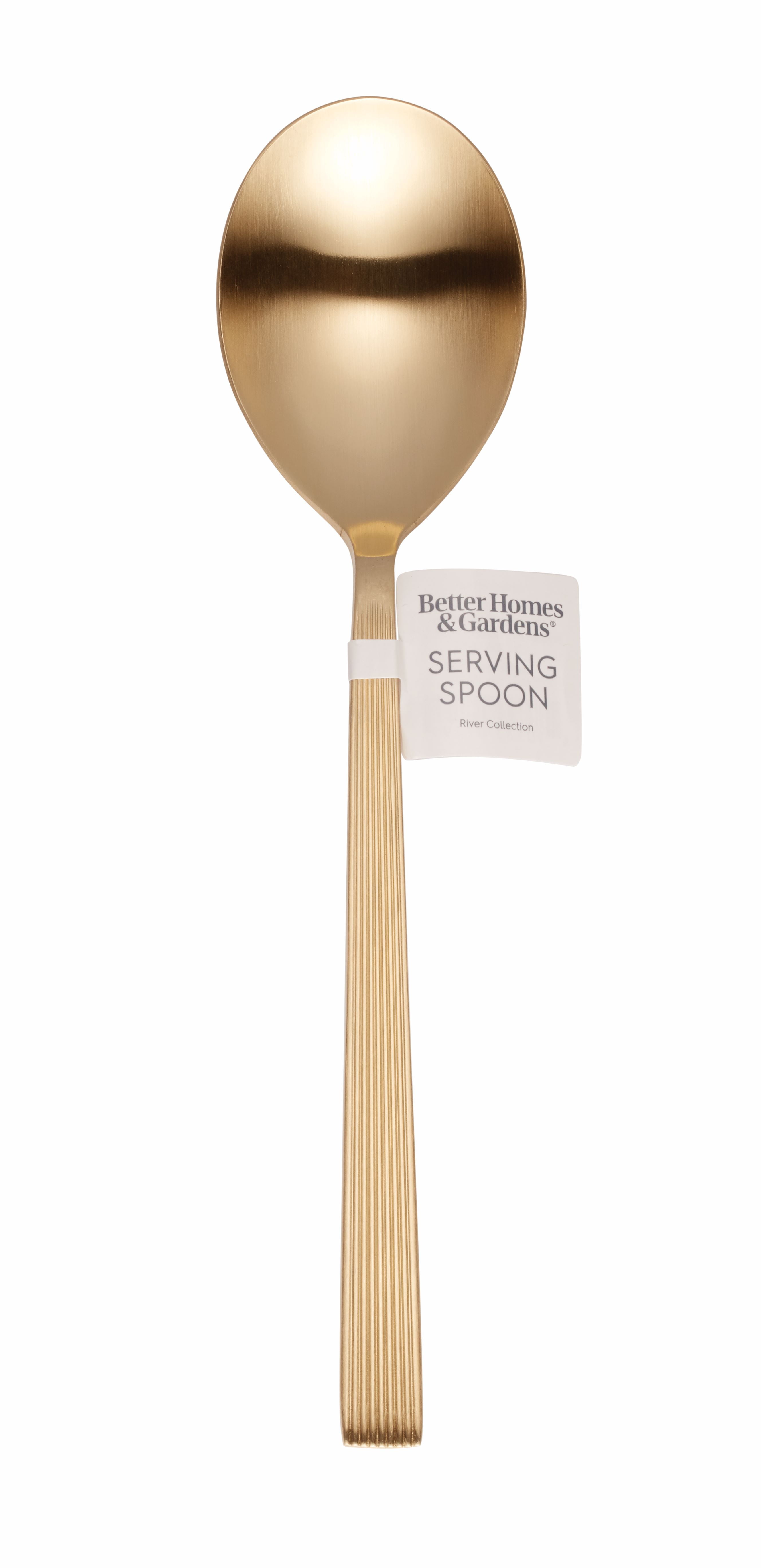 (3 pack) Better Homes & Gardens Stainless Steel Serving Spoon, Gold, Casual