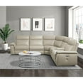 thumbnail image 2 of Lexicon Maroni 6-piece Contemporary Leather Modular Reclining Sectional in Beige, 2 of 9