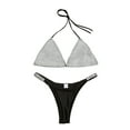 thumbnail image 2 of YTDSCS Women Adjustable Strap Bikini 2PCS Solid Color(S M L Code)beach Triangle Swimwear Bathing Suit Set, 2 of 9