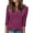 Wine, variant on Tops for Women 3/4 Sleeve V Neck Fashion Summer Solid Casual Button Blouse