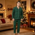 thumbnail image 3 of Leey-World Family Christmas Pjs Matching Sets Plaid Pajamas Long Sleeve Holiday Sleepwear Set Loungewear Set, 3 of 5