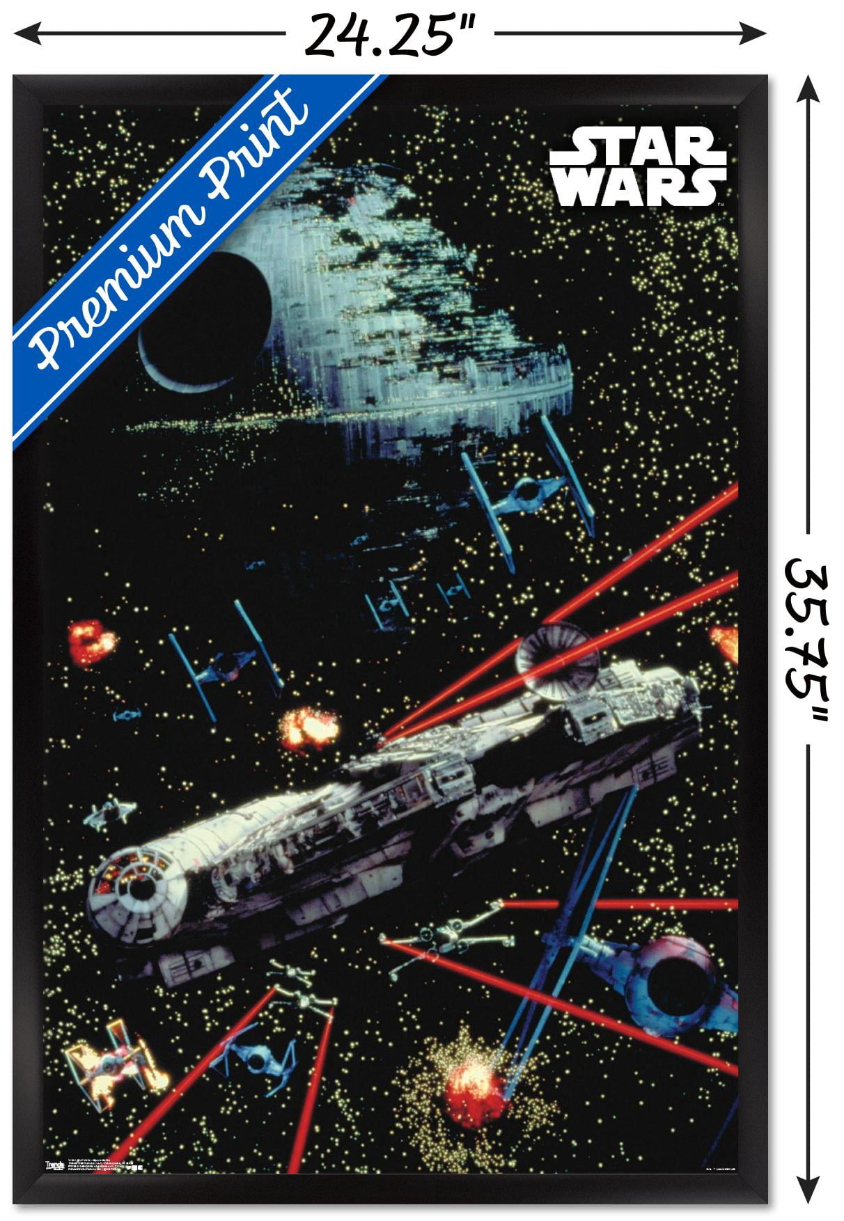 Star Wars: Saga - Space Battle Wall Poster, 22.375" x 34", Framed