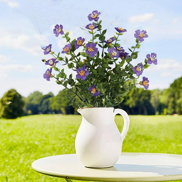 Eucalipto Sintético Ramo de camelias artificiales de seda para bodas,manojo de flores para decoración del hogar (morado,1 pieza) Rkxzt