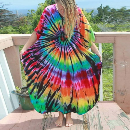 Yanyanz Swim Suits for Women 2025  Women s Summer Quick Drying Dye Loose Size Vacation Robe Beach Skirt Bikini Shirt Cover Up  Swimsuit Coverup for Women