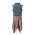 thumbnail image 3 of Rovga Fall Winter Jackets For Womens Sleeveless New All Denim Vest With Spliced Hem Lace Jacket Cute Warm Tops Pink Xl, 3 of 3