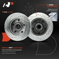 thumbnail image 5 of A-Premium 11.69 inch (297 mm) Front Drilled and Slotted Disc Brake Rotors + Ceramic Pads Kit Compatible with Select Ford Models - F-150 F150 1994-1996, E-150 Econoline 1994-2001, 6-PC Set, 5 of 8