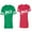 Men Green / Women Red, variant on To Infinity And Beyond Matching Couple Cotton Jerseys (Men Green / Women Black) (Men S / Women S)