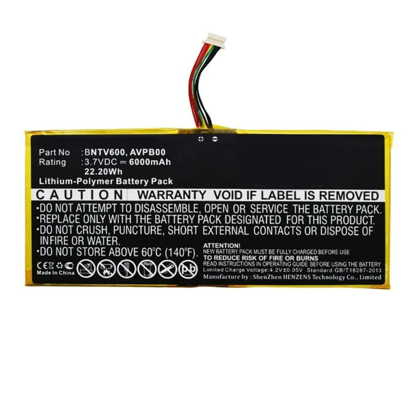 Batteries N Accessories BNA-WB-P9732 Tablet Battery - Li-Pol, 3.7V, 6000mAh, Ultra High Capacity - Replacement for Barnes  Noble AVPB00 Battery