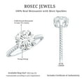 thumbnail image 6 of Rosec Jewels Round Moissanite Solitaire Engagement Ring 2 Carat - 8 mm - High Set Ring - D-VS1 Quality - with Jewelry Box, 14K White Gold, US 7.00, 6 of 7