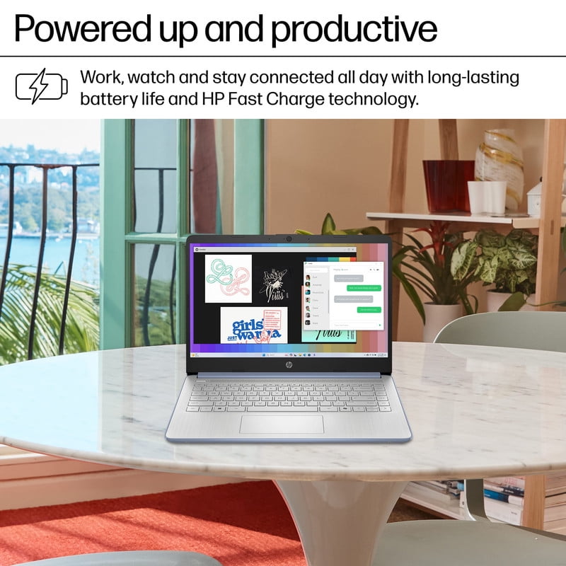 HP - 14" Laptop - Intel Processor N150 - 4GB Memory - 128GB UFS - Sky Blue