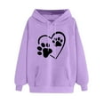 thumbnail image 2 of Sweatshirt For Women Cute Dog Paw Graphic Long Sleeve Pullover Blouse Love Heart Dog Paw Sweatshirts Pullover Tops Women Sweater Blouse Womens Dog Paw Long Sleeve Dog Lover Gift Tops, 2 of 4